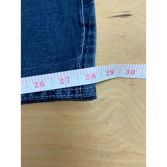 Womens Size Medium Blue Jeans Embroidered Wings Boot Legs Stretch Midrise Y2K - Picture 8 of 8